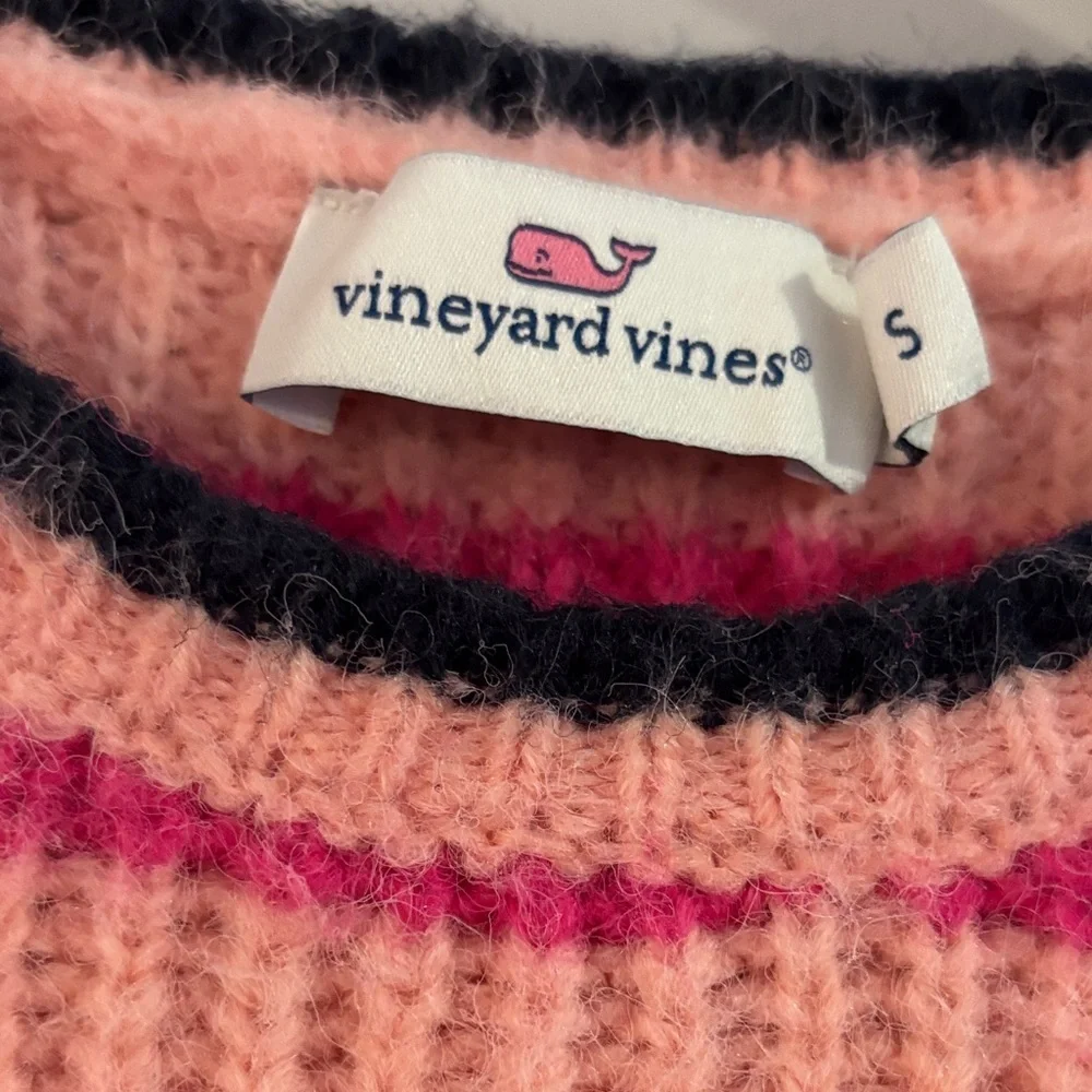 Vineyard Vines Striped Crewneck Sweater — Pink, Coral, Navy, Gray, Blue, Mint